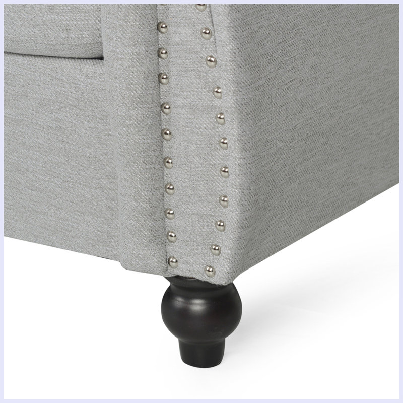 Dierdre 84.75 Sofa Couch, Chesterfield Style Sofa with Button Tufted, Gray Fabric
