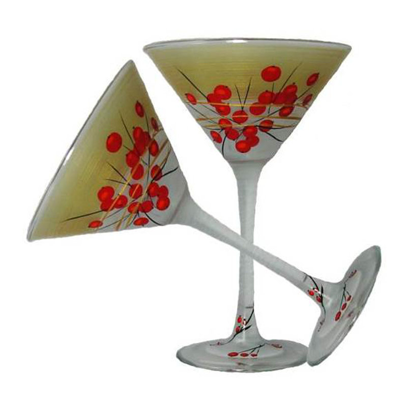 Berries 'n Branches 7.25oz. Martini Glass Set
