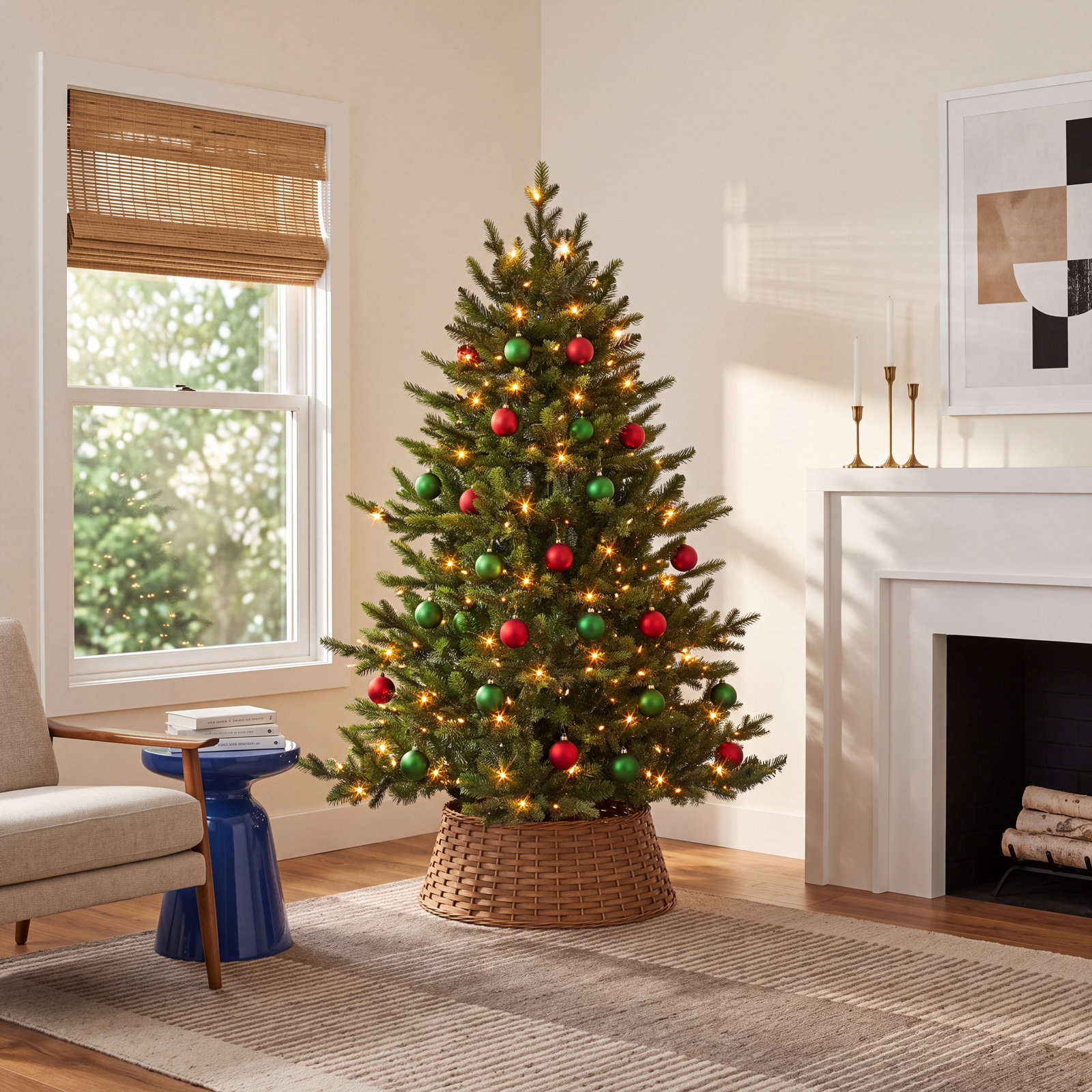 54' Lighted Artificial Fir Christmas Tree