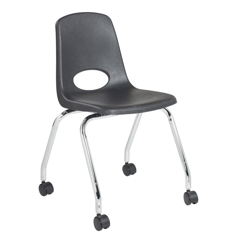 Chaise mobile 18 "avec roulettes, Noir