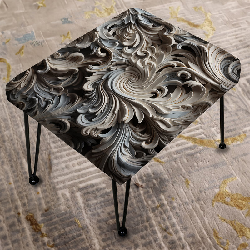 Beige And Silver Sphinx Paisley Pattern - Paisley Rectangle Ottoman