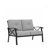 48" All-Weather Metal Loveseat 2 Seats Couch Sofa With  Cushions With  Frame-52459669