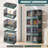 4 Pack Collapsible Storage Bins – 31.8L, Stackable, Lids Wheels Doors, Heavy Duty Plastic Containers, Green, Home Office Organizer