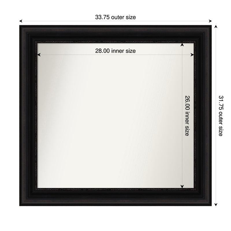 Miroir mural Senaiya, Rectangle, 31,75 po x 33,75 po