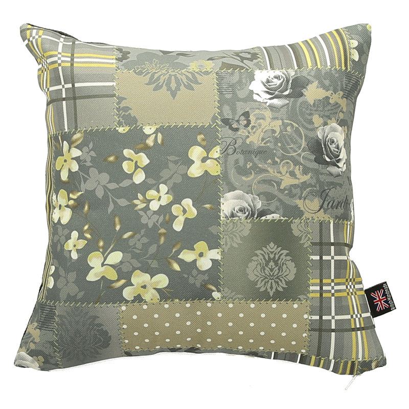 Chaska Floral Square Cushion, 55" H x 55" W, Green/Gold