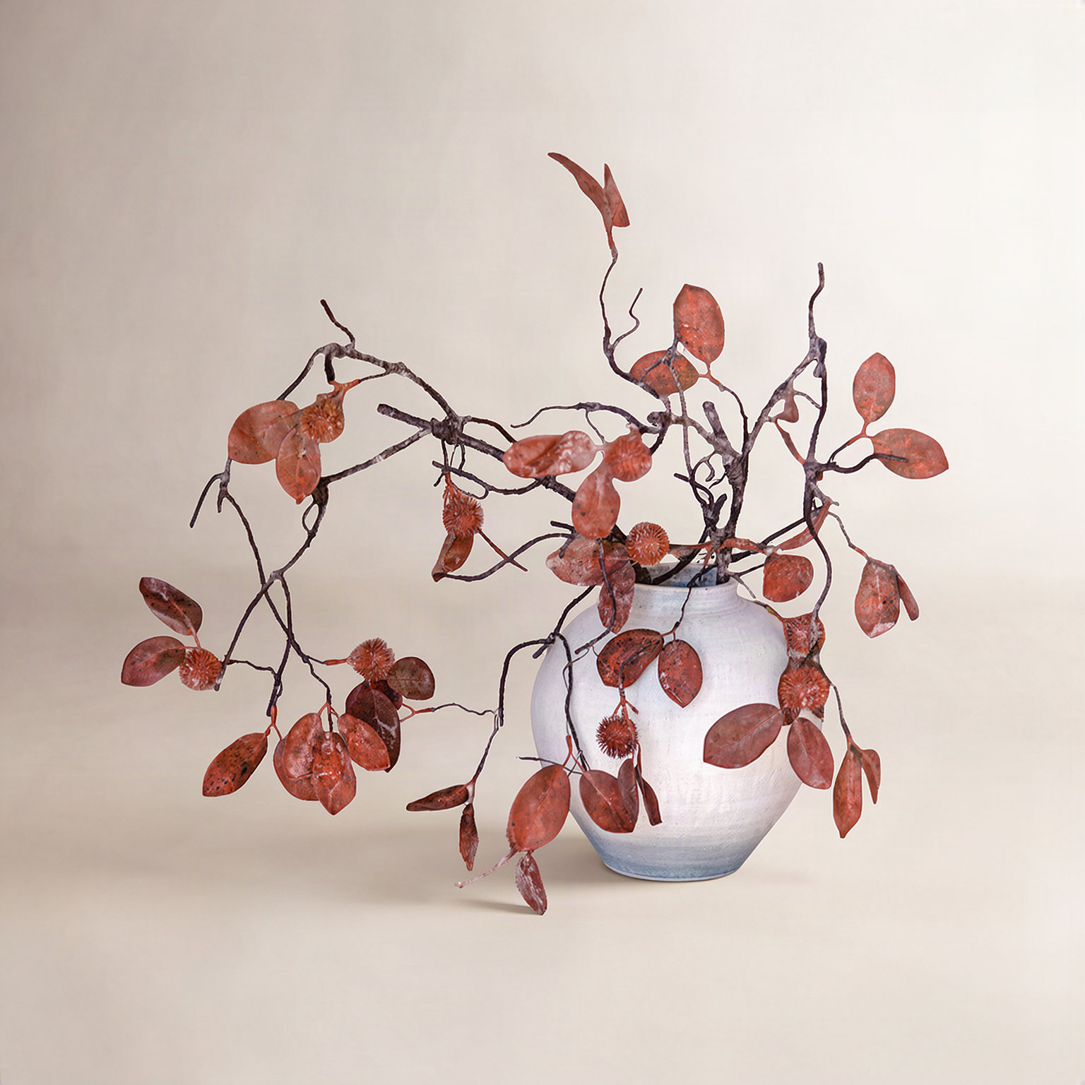 45" Chestnut Leaf Branch, Brown