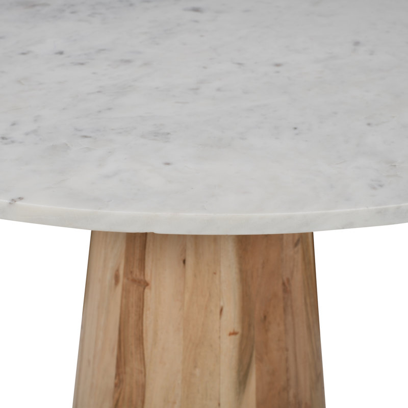 Topher Marble Top Three Pack Solid Wood Accent Table Set, Brown