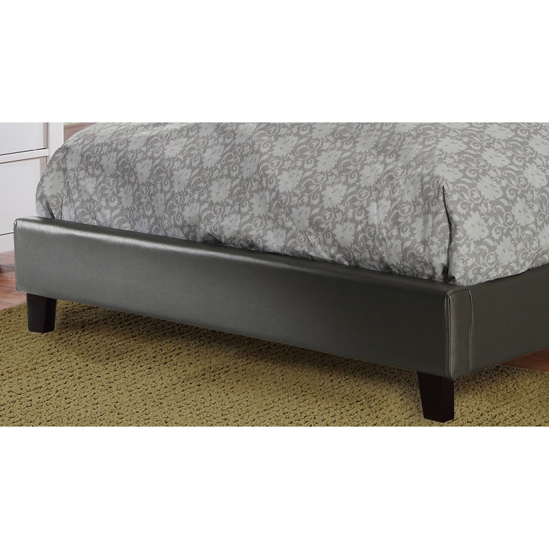 Lit double moderne avec tête de lit tapissier et panneau de particules argenté