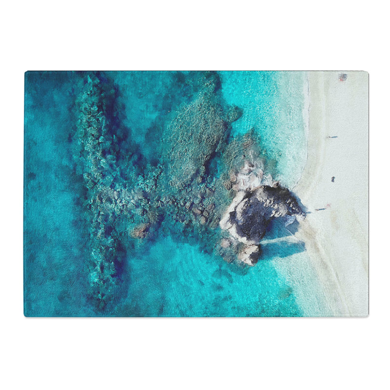 Above Monterosso Al Mare in Cinque Terre Italy Painting Chopping Board, 0.4cm H x 29cm W x 39cm L