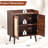 Sideboard Buffet With - Embellished Storage For Kitchen, Medieval Style, Walnut Colored Wood, 15 In Depth, 26.4 Width, 30 Height, Dessert, Baffle Strip Arc Design Vintage Doors Living Room, Books,