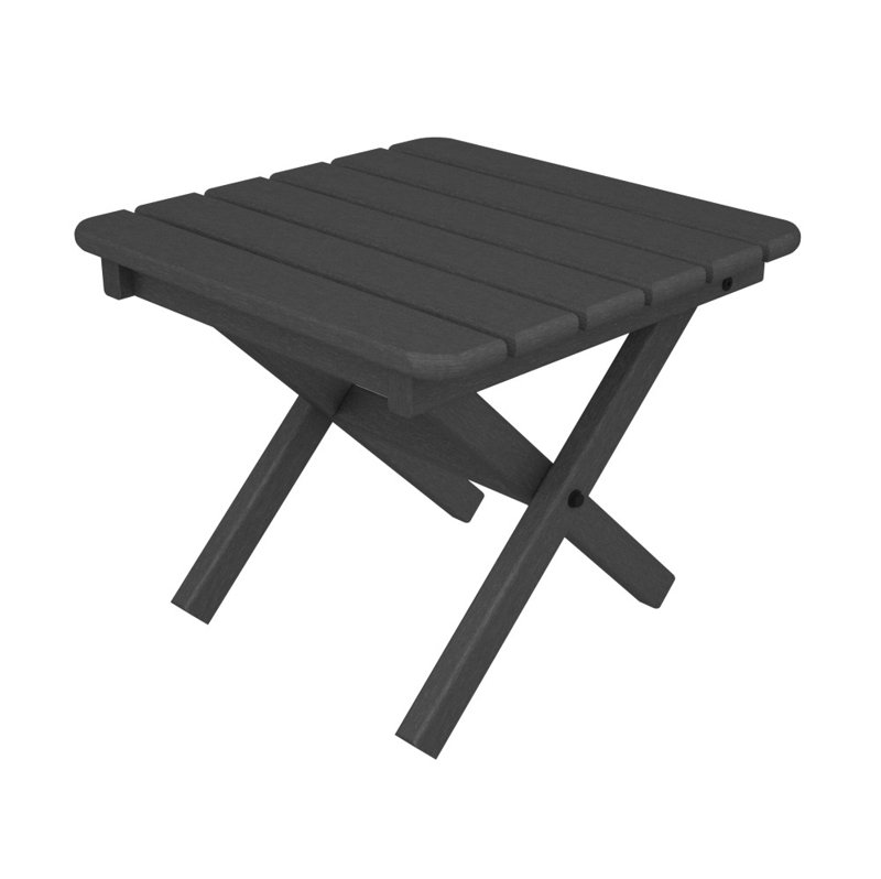 POLYWOOD Square 18" Folding Side Table, Slate Gray