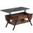Benigno Lift Top Coffee Table With Hidden Storage, Faux Mable Coffee Table With LED Light-810176355