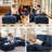 Loette 122"W Upholstered U-shape Sectional with Removable 2 Ottomans & Storage Armrests-1029242340