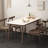 White Rectangular Solid Wood Ash wood + Sintered Stone Dining table-1293347145