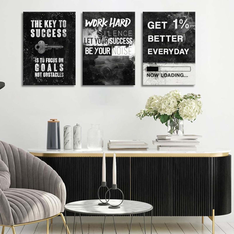 3 Piece Wrapped Canvas Print, 40 cm H x 90 cm W