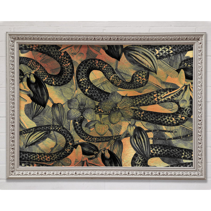 The Snakes And Flowers - Single Picture Frame Print, 59.7cm H x 84.1cm W x 3cm D