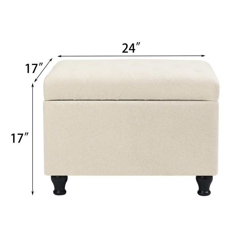 Repose-pieds avec rangement 24 pouces, Beige