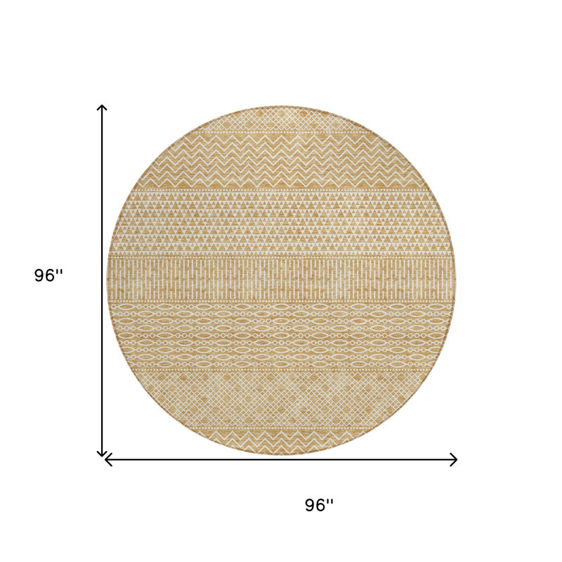 Tapis rond lavable intérieur et extérieur 8 pi