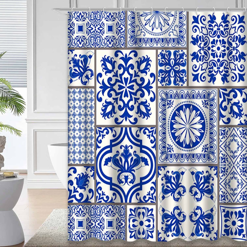 Rideau de douche Patchwork Tile, L 72 po x l 84 po