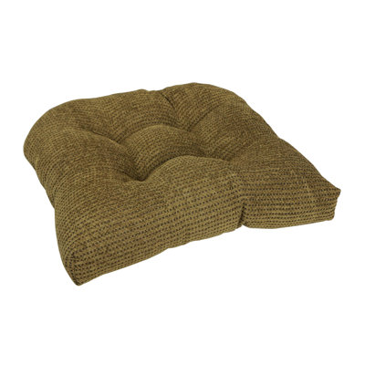 19-Inch Rounded Back Jacquard Chenille Chair Cushion
