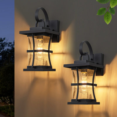 2-pack Seeded Glass Outdoor Wall Light