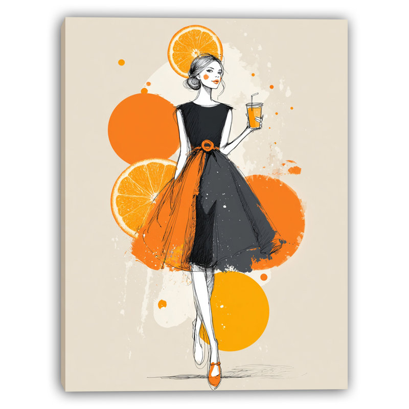 Orange Muse Wrapped Canvas Wall Art