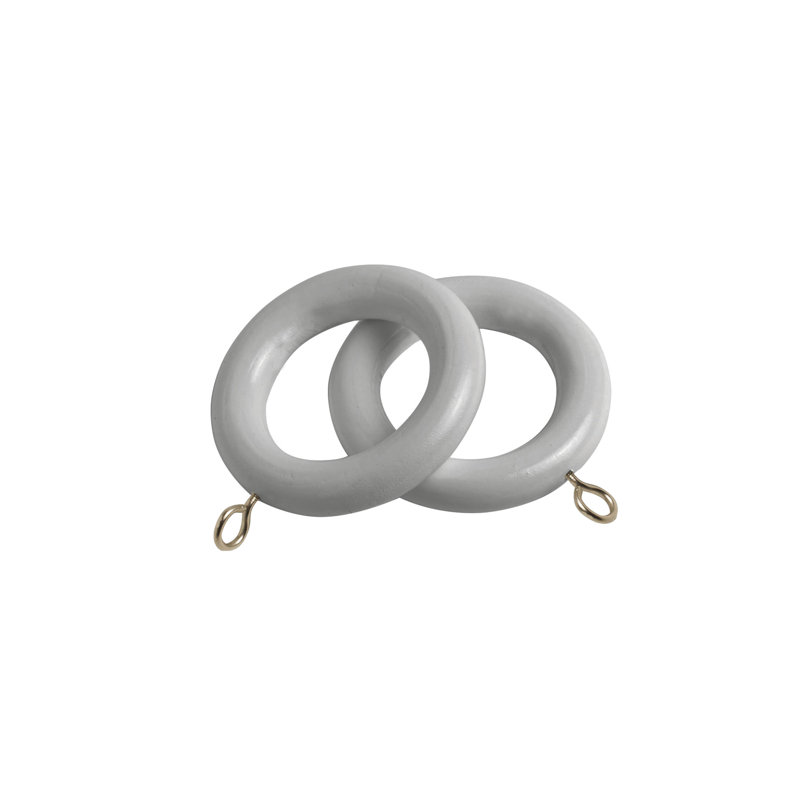 Madalene Wood, Metal 2.54cm Curtain Rings, Grey