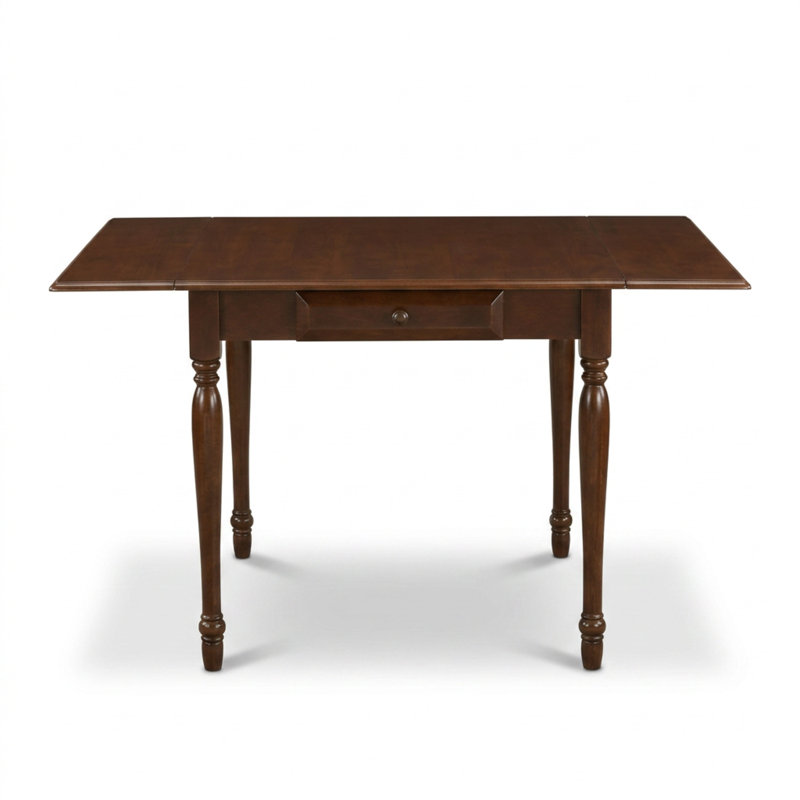 Ensemble table et chaises de salle à manger rectangulaires en acajou et bois d'hévéa, 2 rallonges rabattables et tiroirs de rangement