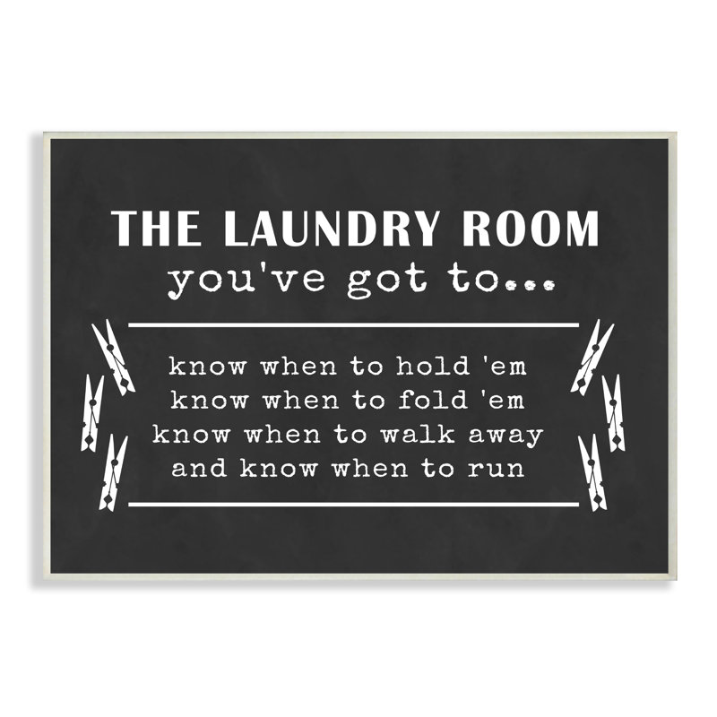 Laundry Room You par Lettred and Lined - reproduction d'art textuel sur toile, H 13 po x l 19 po, Plaque murale