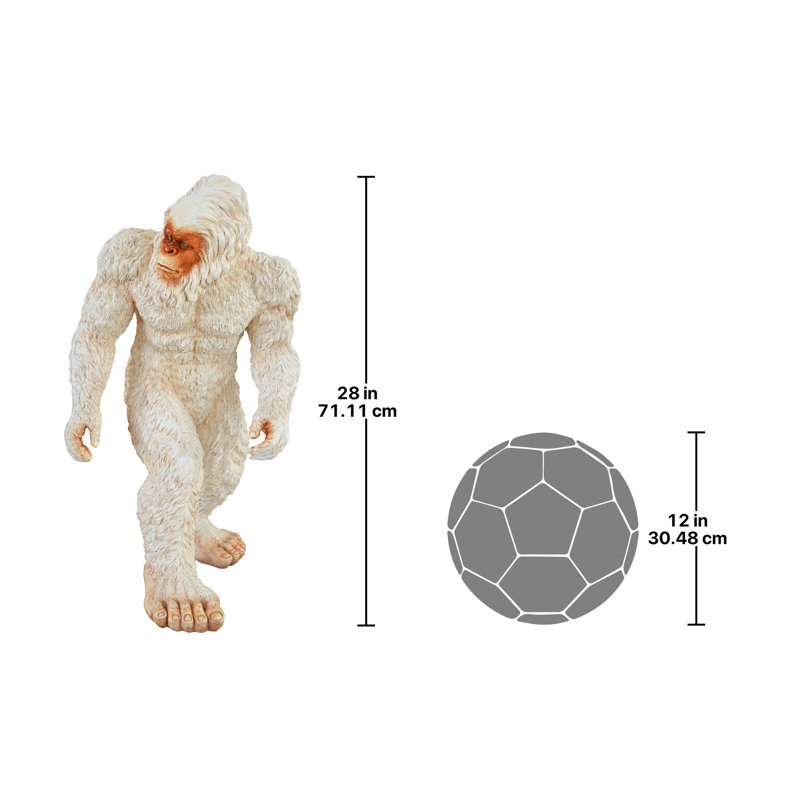 Statue yéti de jardin Bigfoot, Grand, Blanc