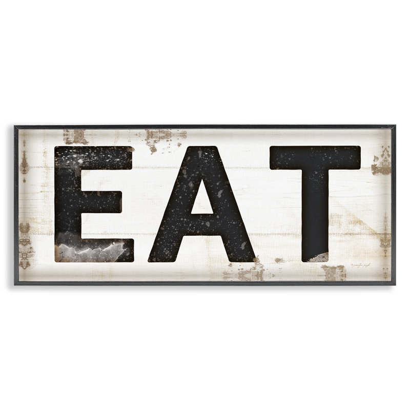 «Eat Typographie», estampe numérique par Jennifer Pugh, Giclée encadrée noir minuit, H 10 po x l 24 po
