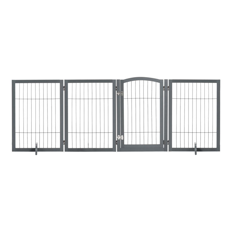 Manufactured Wood Free Standing Pet Gate With Door
