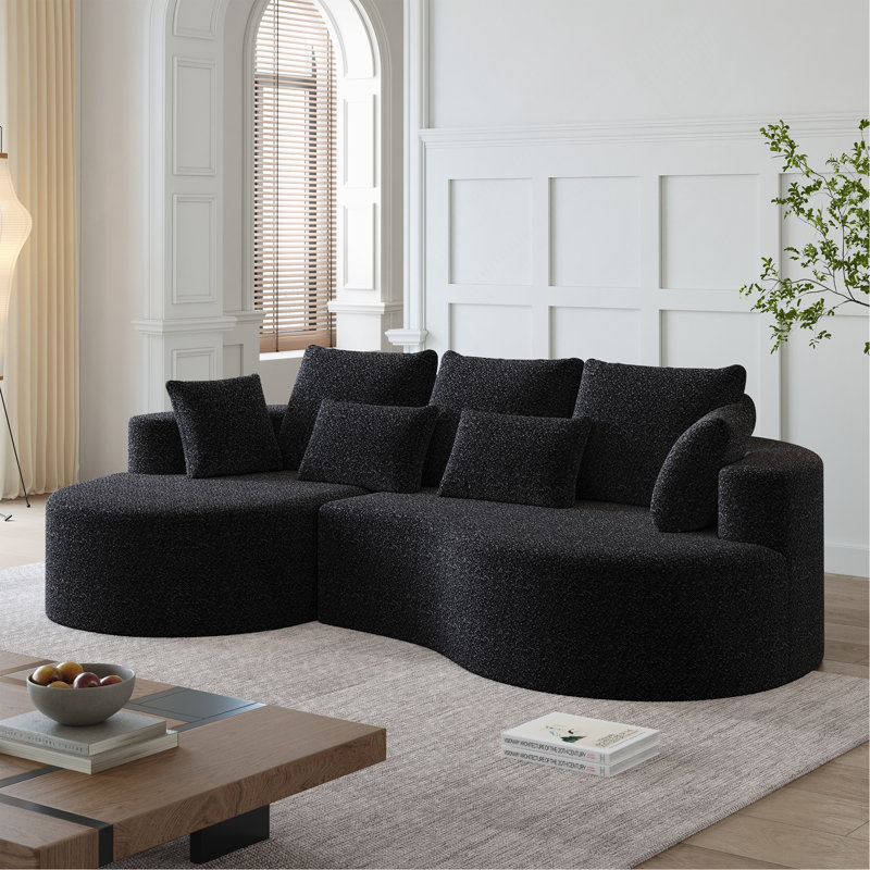 Canapé modulaire surdimensionné Modern, Chenille noir