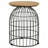 Natural and Gunmetal Wire Frame Side Table