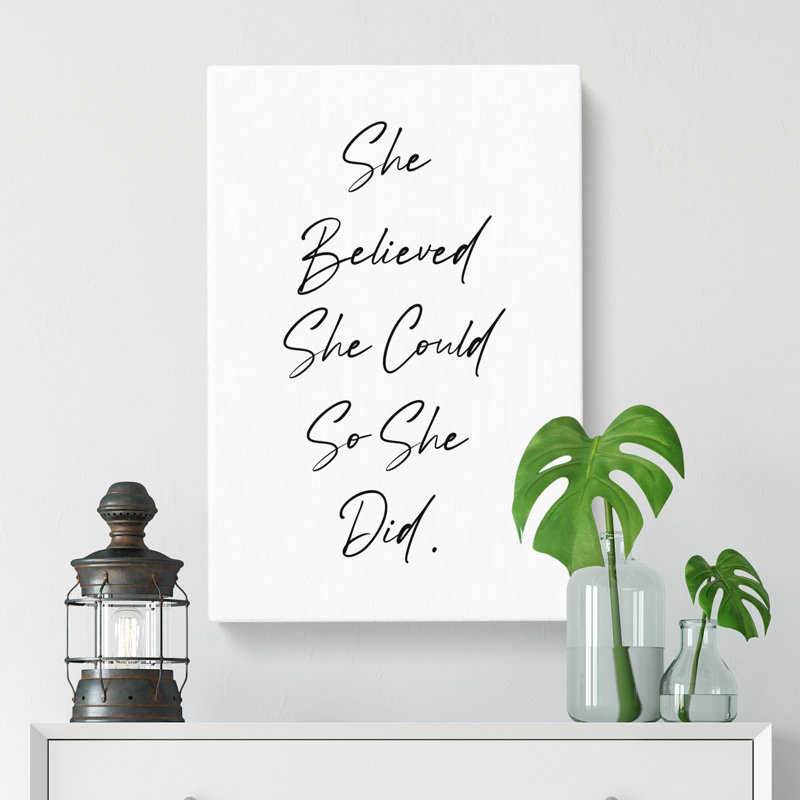 She Believed - Wrapped Canvas Print, 50cm H x 35cm W x 3cm D