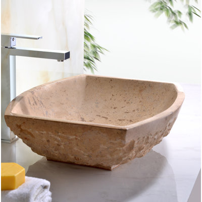 Lavabo de salle de bain vasque carré en pierre de marbre Moon Moon