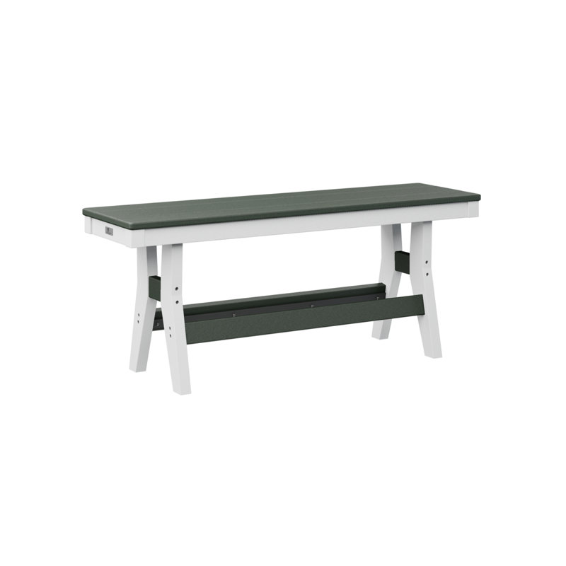 Banc en cèdre avec base blanche Berlin, H 18 po x l 44 po x P 12,5 po, Cèdre / blanc