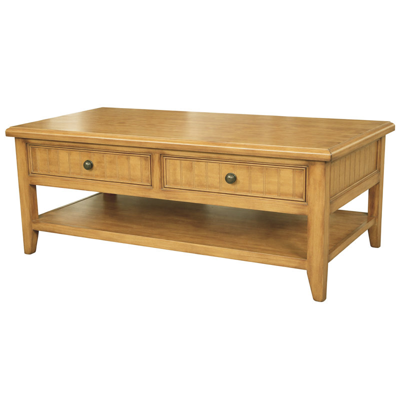Beth Solid Wood Coffee Table, European Yellow