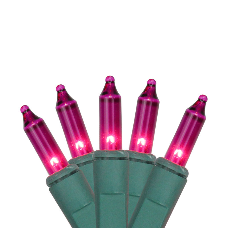 Guirlande de 20 lumières à piles, Vert/rose