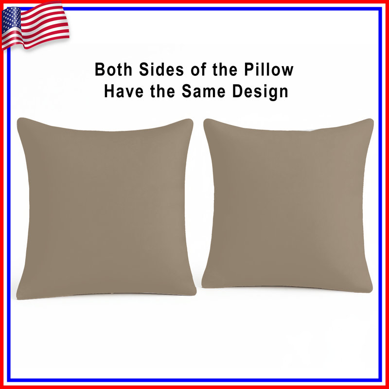 Coussins décoratifs à double face de couleur unie beige uni, 20 x 20 pouces