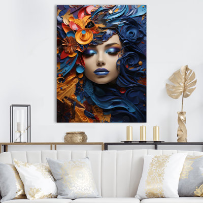 «Jeesan Glam Harmonious Cubist Woman Portrait III», reproduction sur toile