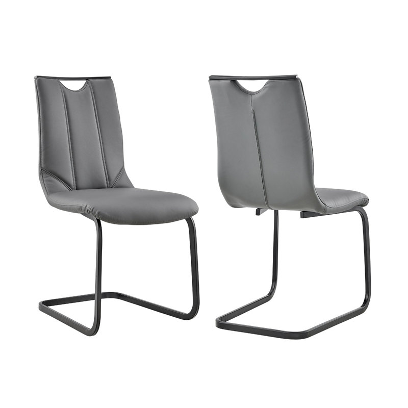 Chaise d'appoint en métal gris Aivi