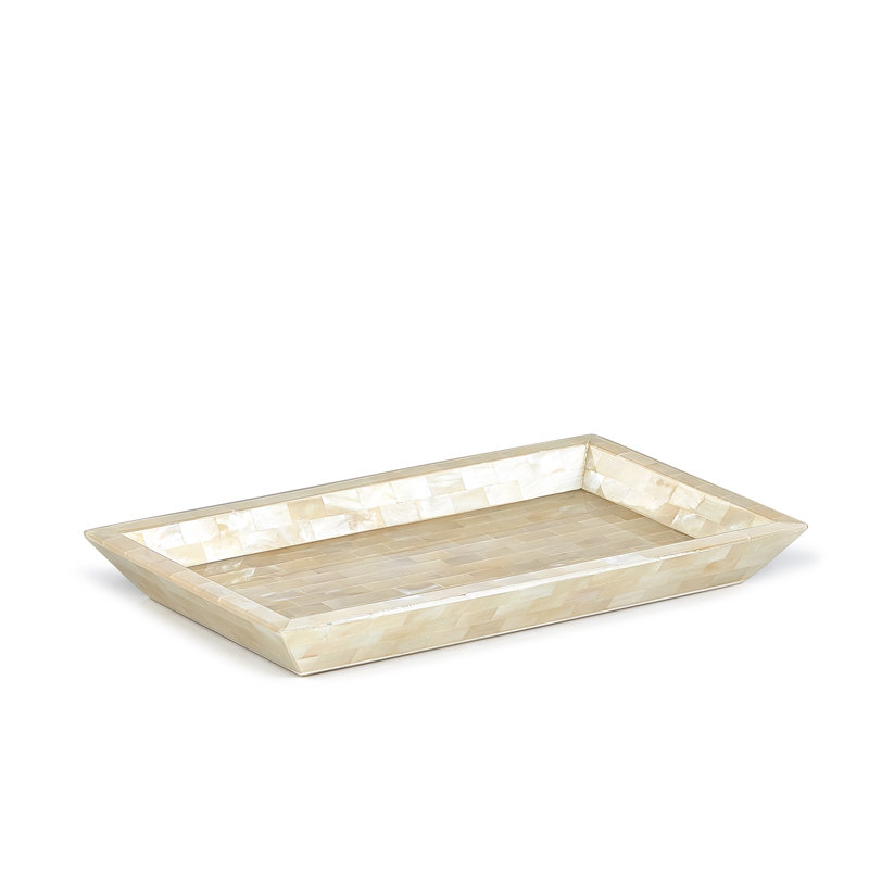 White Agate Bathroom Tray