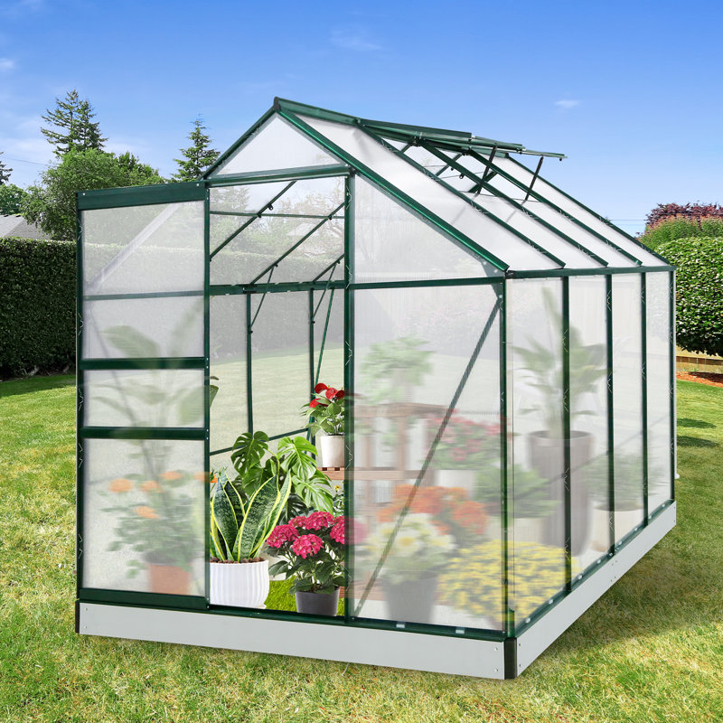 6x8 FT Walk-in Greenhouses for Outdoors, Polycarbonate Greenhouse with PC Panels, Greenhouses for Outdoors for Yard, Garden, Hobby
