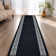 Custom Size Anti-Slip Low Profile Greek Key Border Black Runner Rugs by Feet