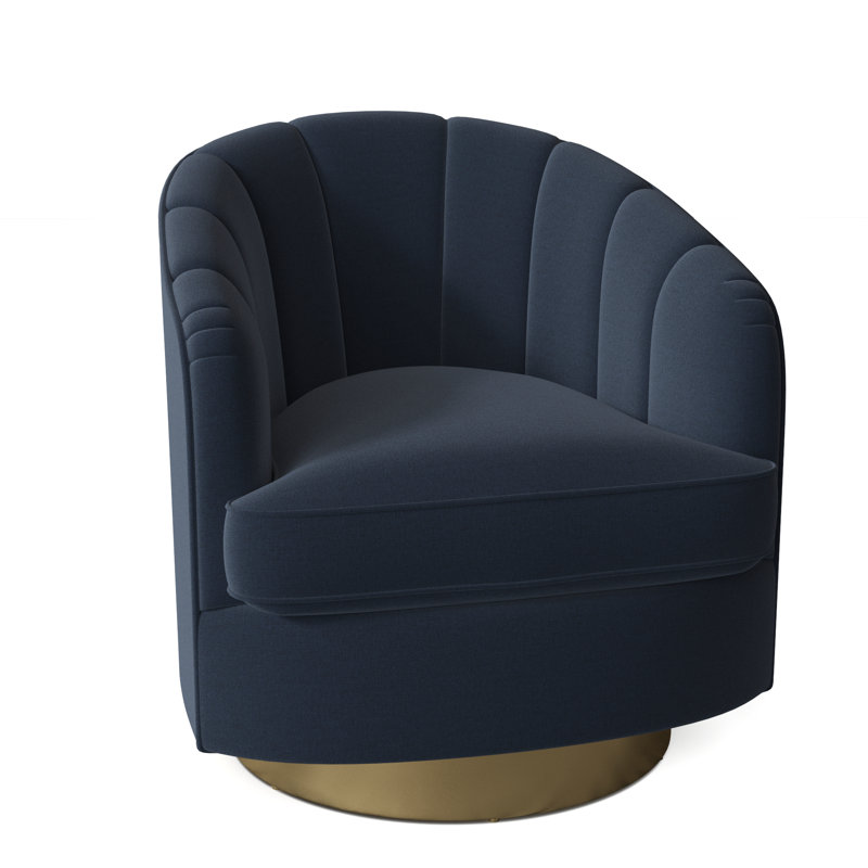 Fauteuil demi-tonneau pivotant de 28,75 po Conseilsy, Indigo 8789