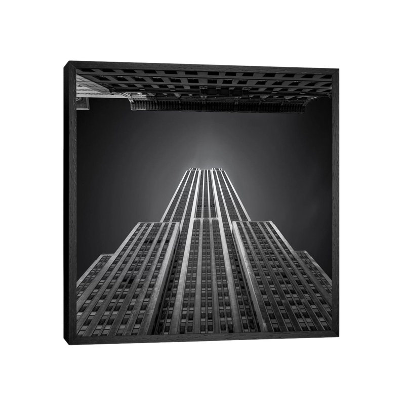 Empire State Building by Ahmed Thabet - Print on Canvas, 66.04cm H x 66.04cm W x 3.81cm D, Black Framed