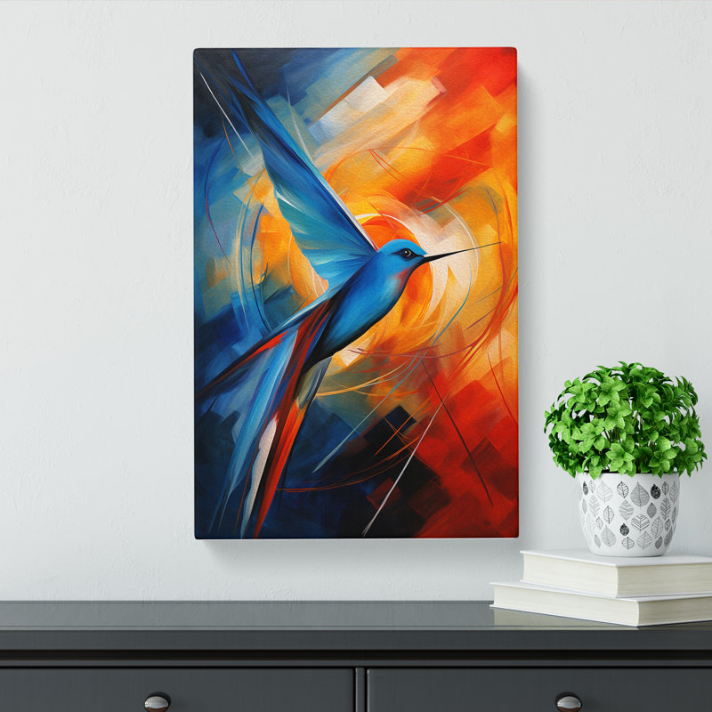 Swallow Abstract - Wrapped Canvas, 76cm H x 50cm W x 3cm D