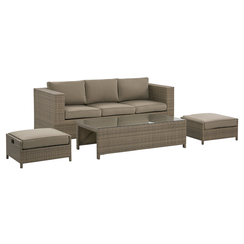 Canandaigua 3 Seater Rattan Sofa Set, Brown 