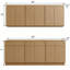 Ensemble d'armoire modulaire moderne en chêne blanc de 90 po avec trois armoires de base de 30 po avec tiroirs et trois armoires murales de 30 po, quincaillerie à fermeture en douceur et structure étroite
